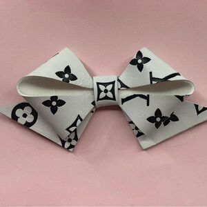 Dainty black and white Bow Keychain Charm (optional hardware color)